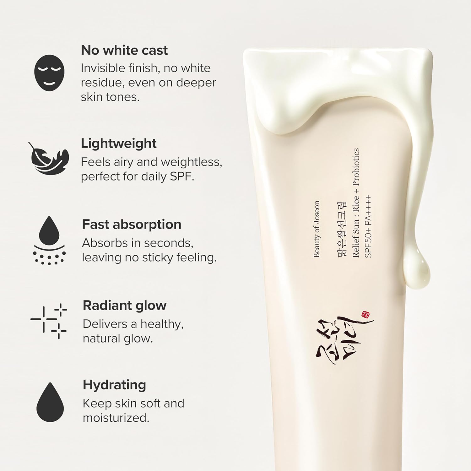 Beauty of Joseon Relief Sun: Rice + Probiotics SPF50+ PA++++ 50 ml - Imagen 3